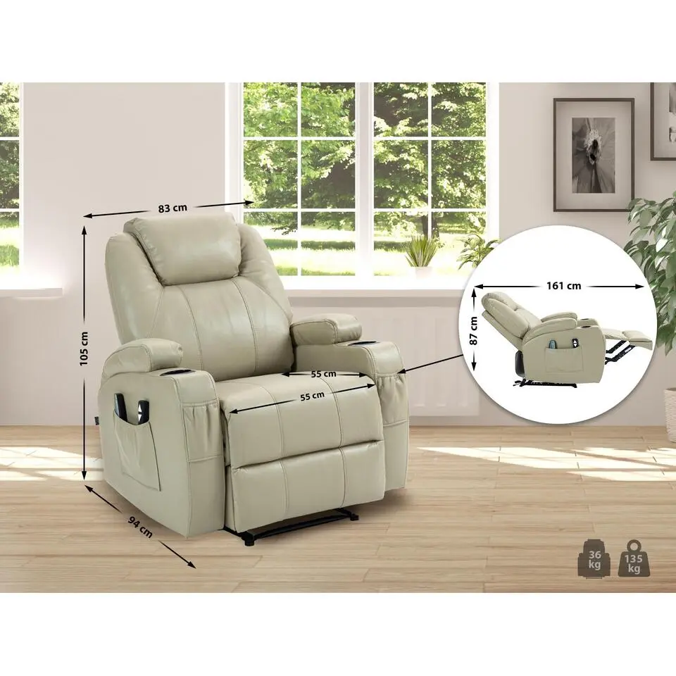 CLP Fauteuil Hepler zwart Frame - Kunstleer - creme