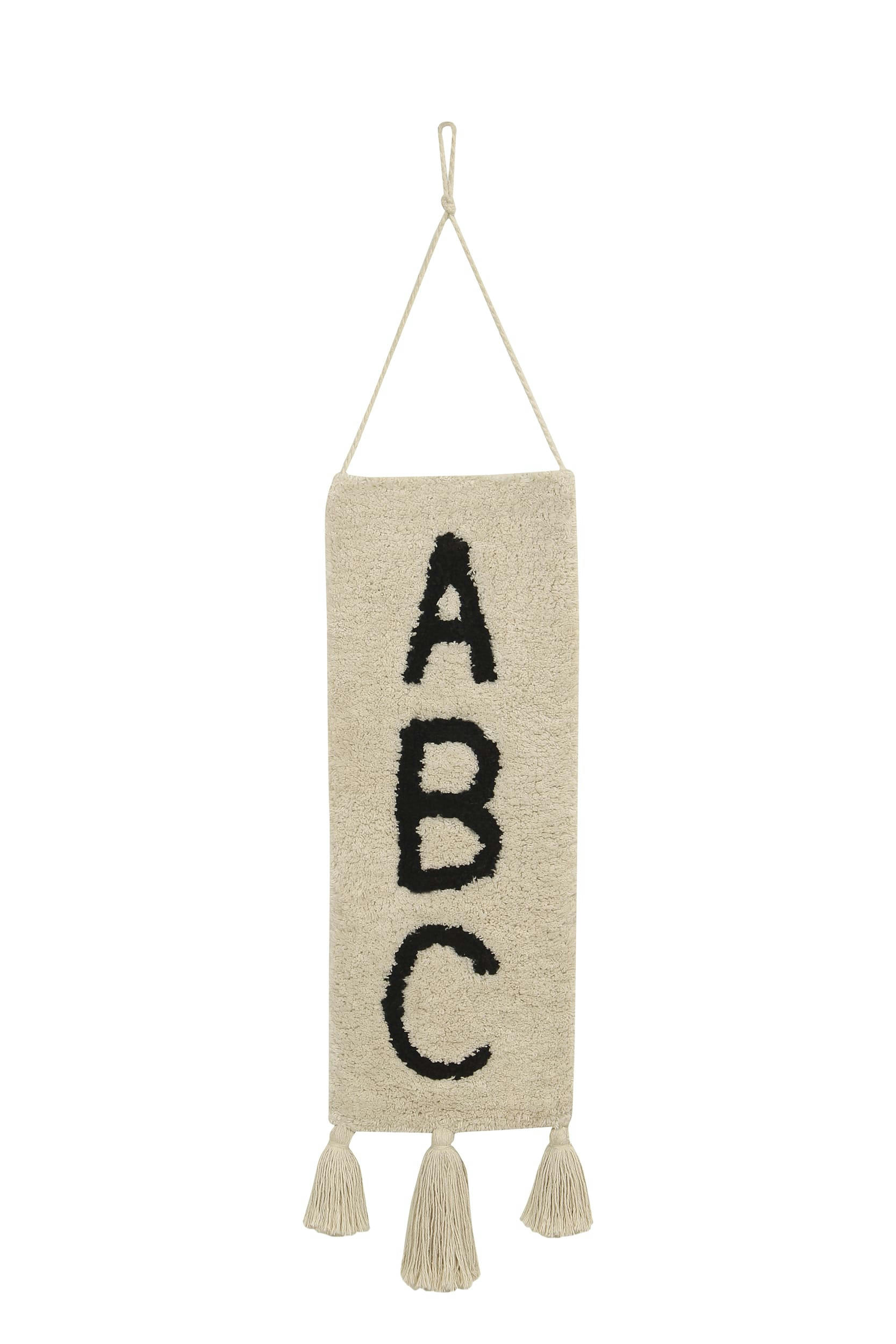 ROUND ABC - Tenture murale en coton beige ABC 75x25