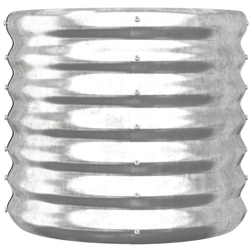 NNEVL Garden Planter Powder-coated Steel 40x40x36 cm Silver