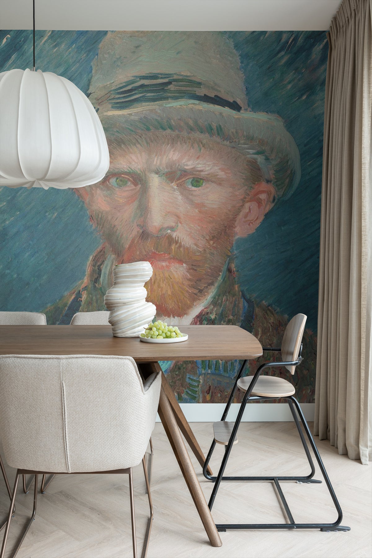 Sanders & Sanders fotobehang Zelfportret van Vincent van Gogh blauw - 200 x 279 cm - 950060