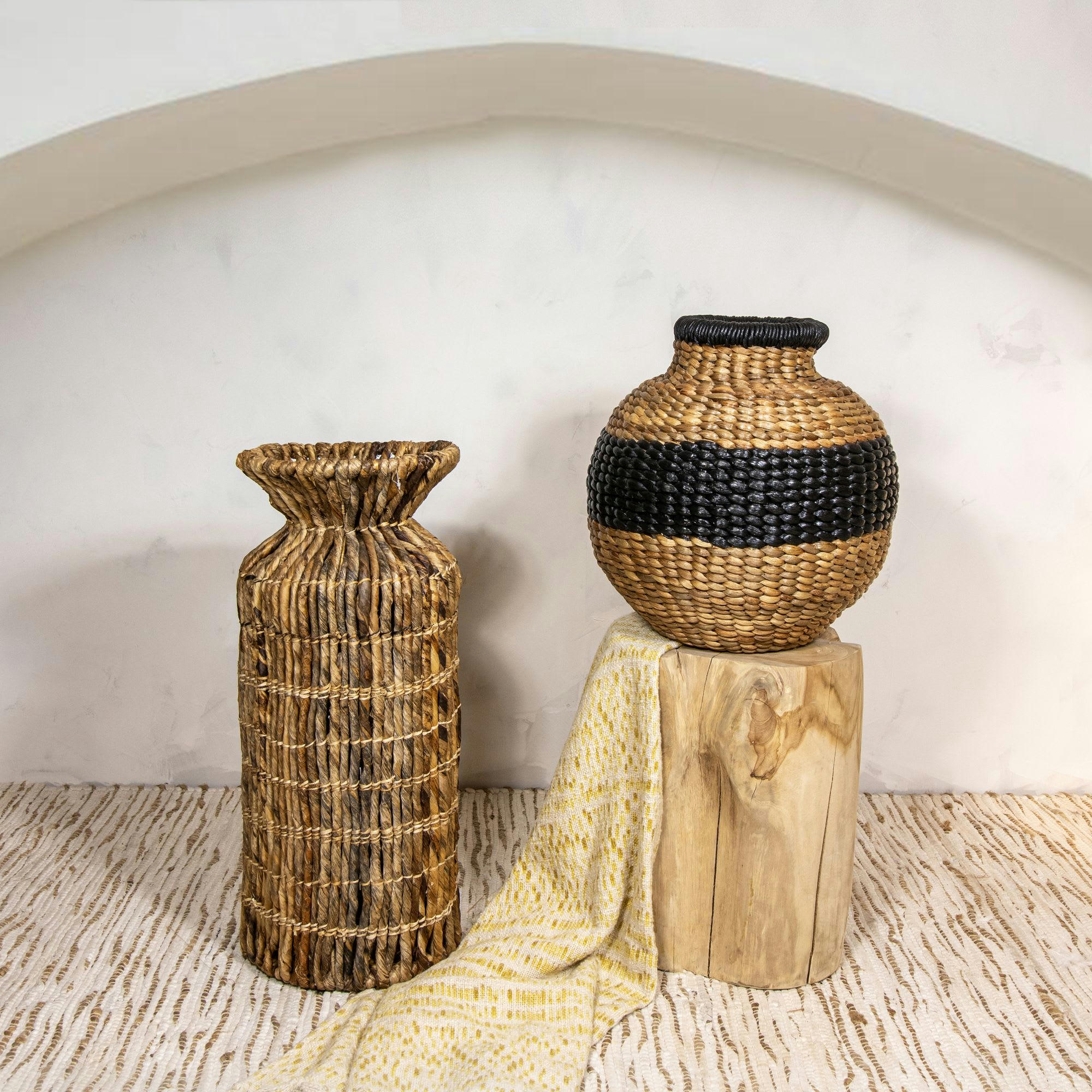 LINA - Jarre en fibre d'abaca h60cm