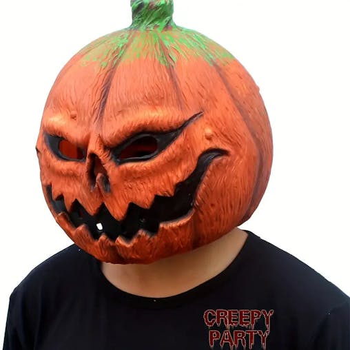 NNETM Spooktacular Pumpkin Face Head Mask for Halloween