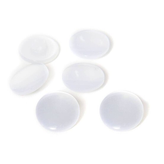 Hemline White Basic Knitwear Button 6 Pack