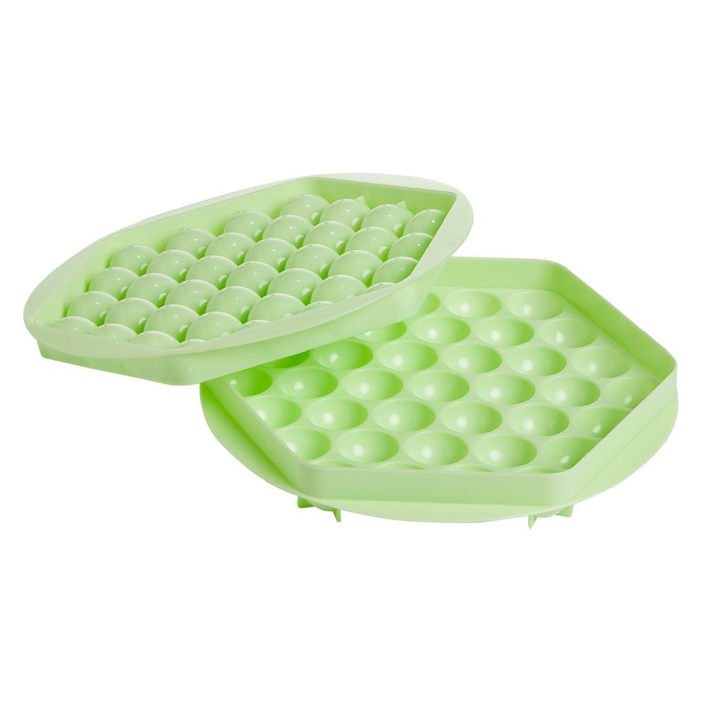 Moule à glaçon boule x37 - plastique vert 21x21xH3cm