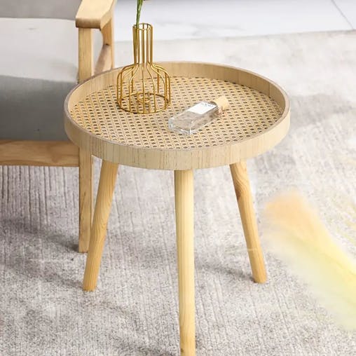 NNETM Add a touch of nature to your bedroom with this space-saving rattan nightstand