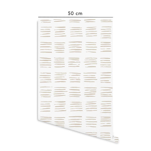 Papier peint adhésif scratch écru en vinyle lavable et amovible - 1 rouleau 50x300 cm - Decochic