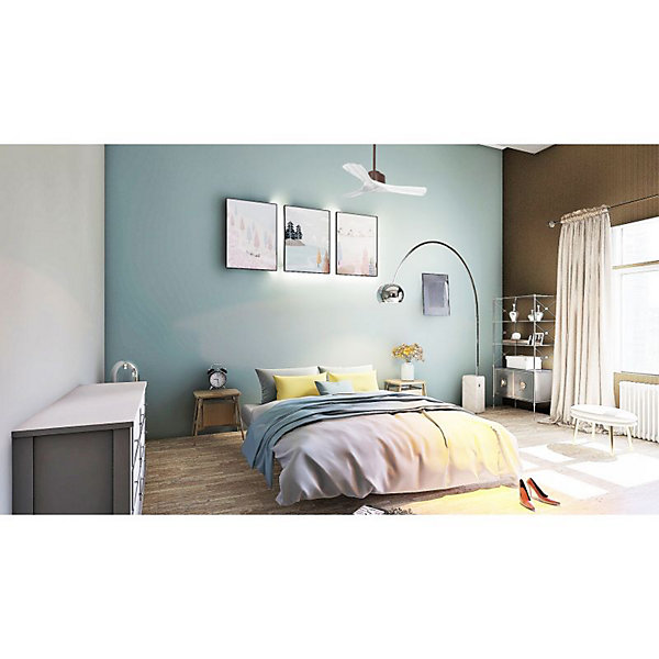 Modulo de KlassFan - Super destratificateur et ventilateur DC 106 cm Marron pales bois blanc sans Lumière15 à 20 m²