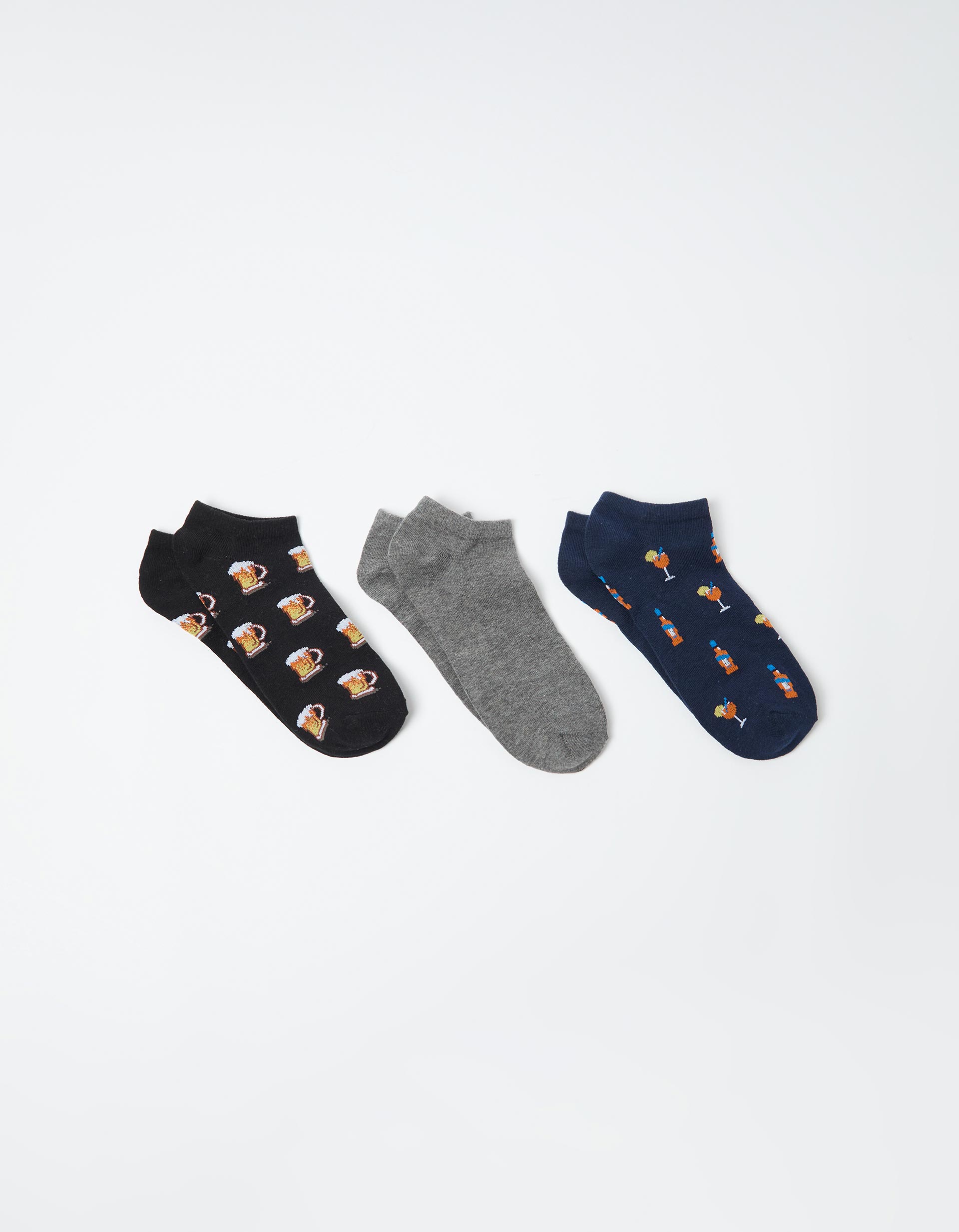 Pack 3 Pares de Meias Tornozelo, Homem, Preto