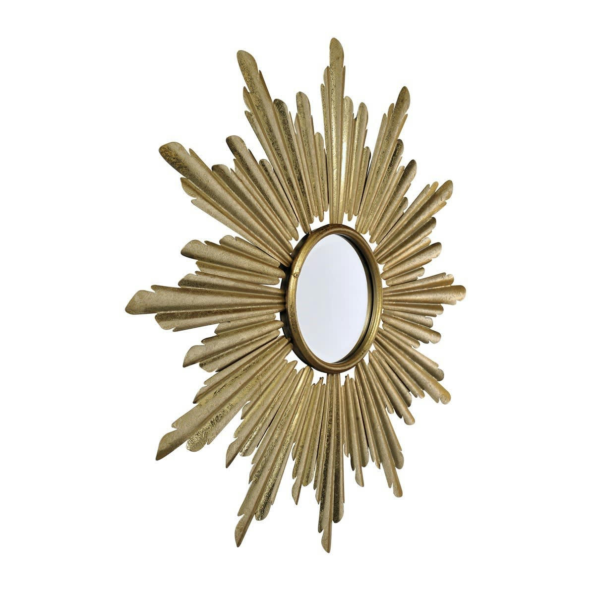 - Miroir soleil rond métal doré 66cm