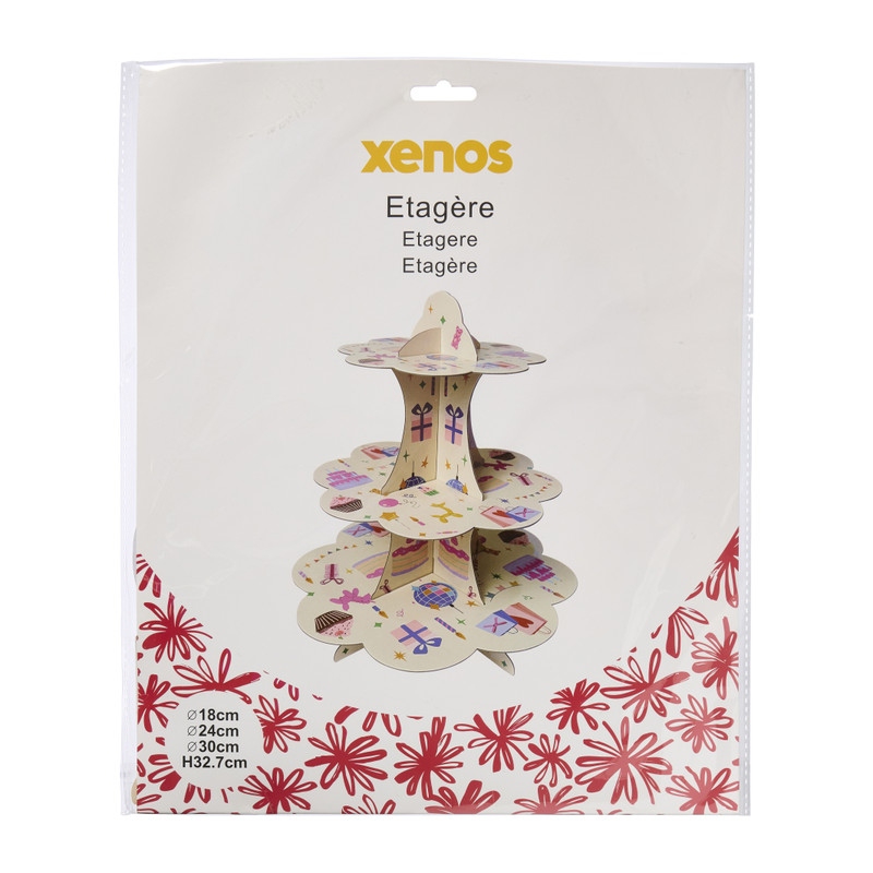 Etag&egrave;re papier 3-laags - multikleur - 32 cm