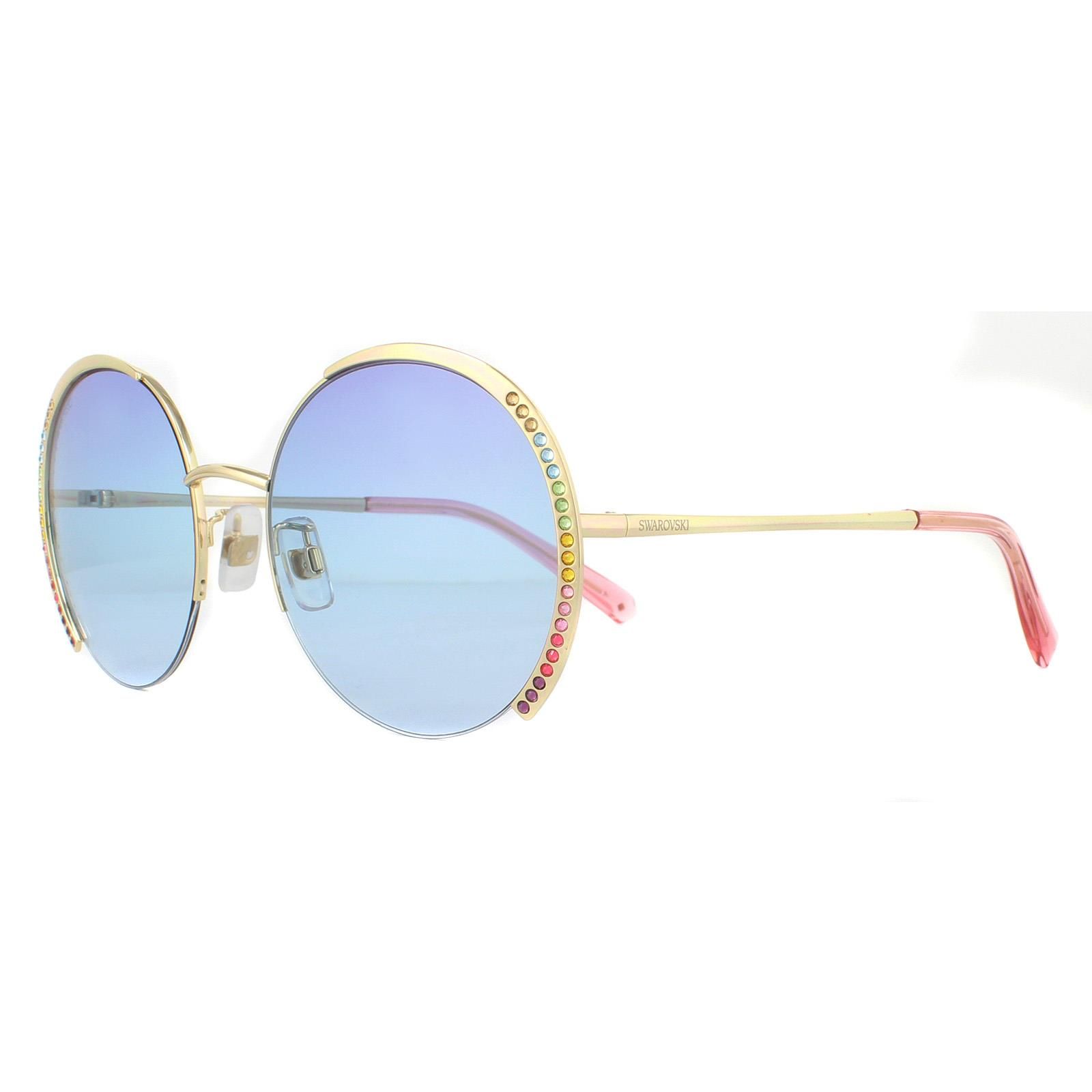Swarovski Round Gold Blue Gradient Sunglasses