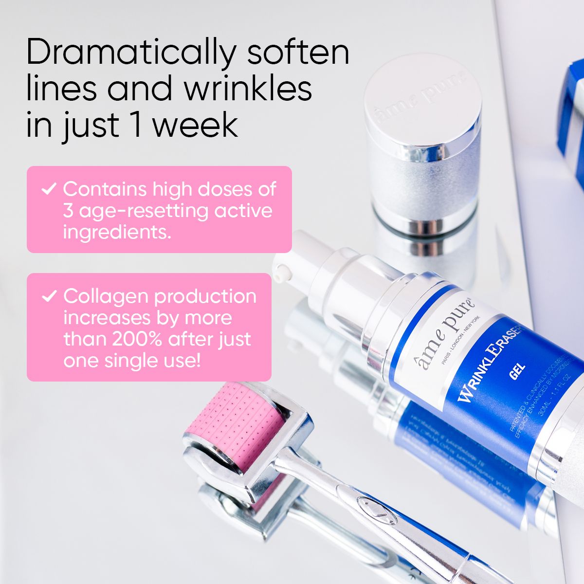 âme pure WRINKLERASER BASIC - Microneedling Derma Roller Kit
