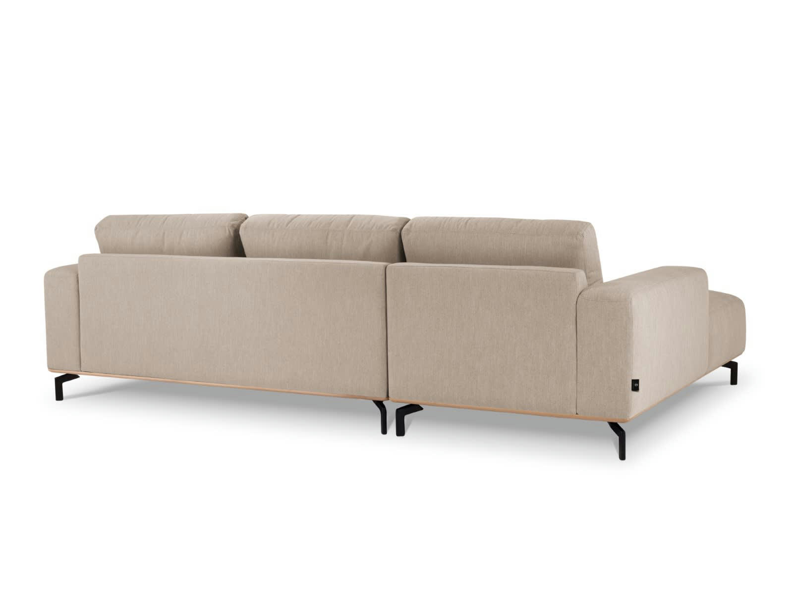 MARC - Canapé D'Angle Gauche 5 places en Tissu Structurel Beige Foncé