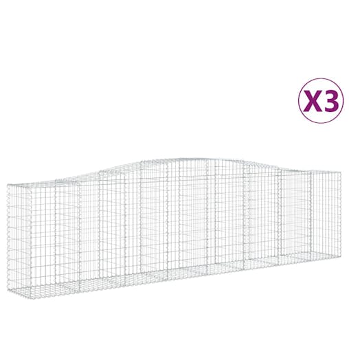 NNEVL Arched Gabion Baskets 3 pcs400x50x100/120 cm Galvanised Iron
