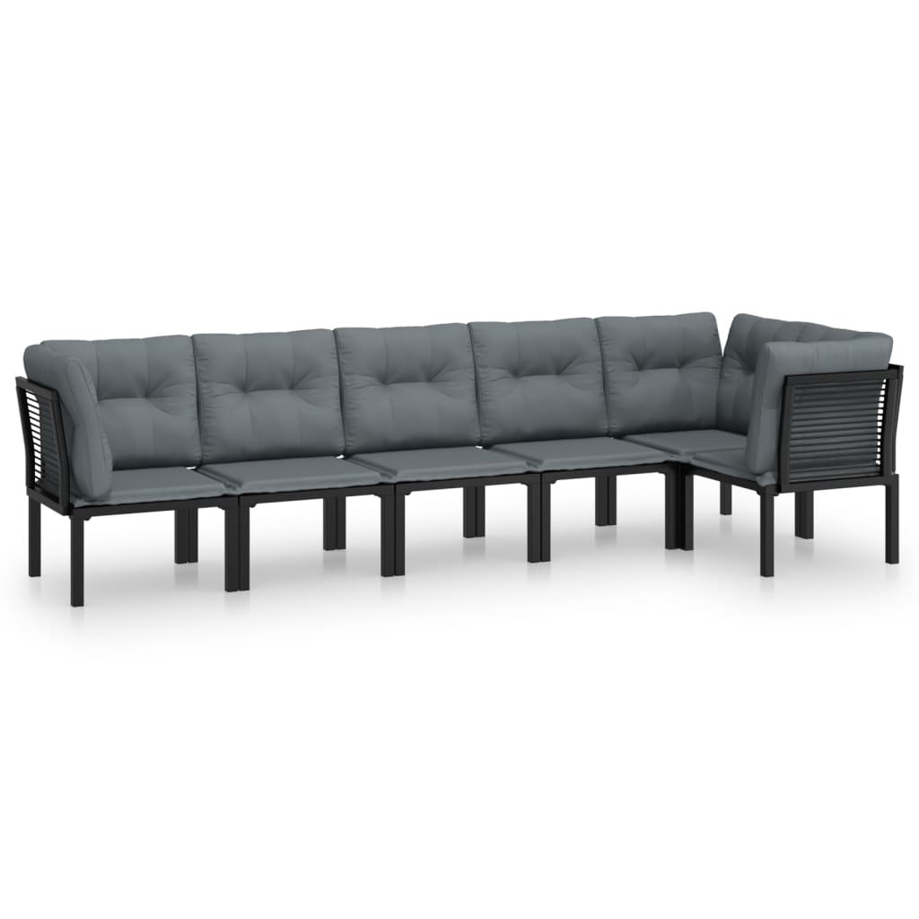 Zestaw wypoczynkowy do ogrodu Czarny Stal 3x hjørne   3x sofa środkowa