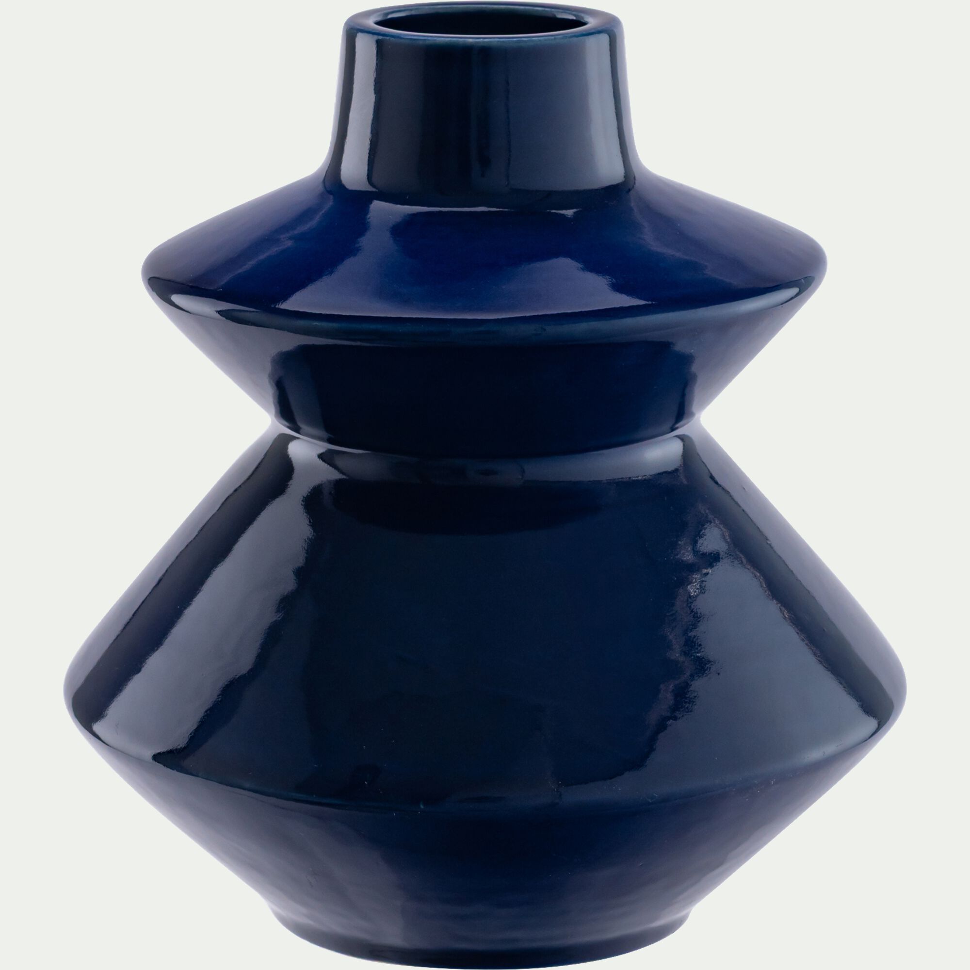 MILON - Vase contemporain en faïence H19cm - bleu