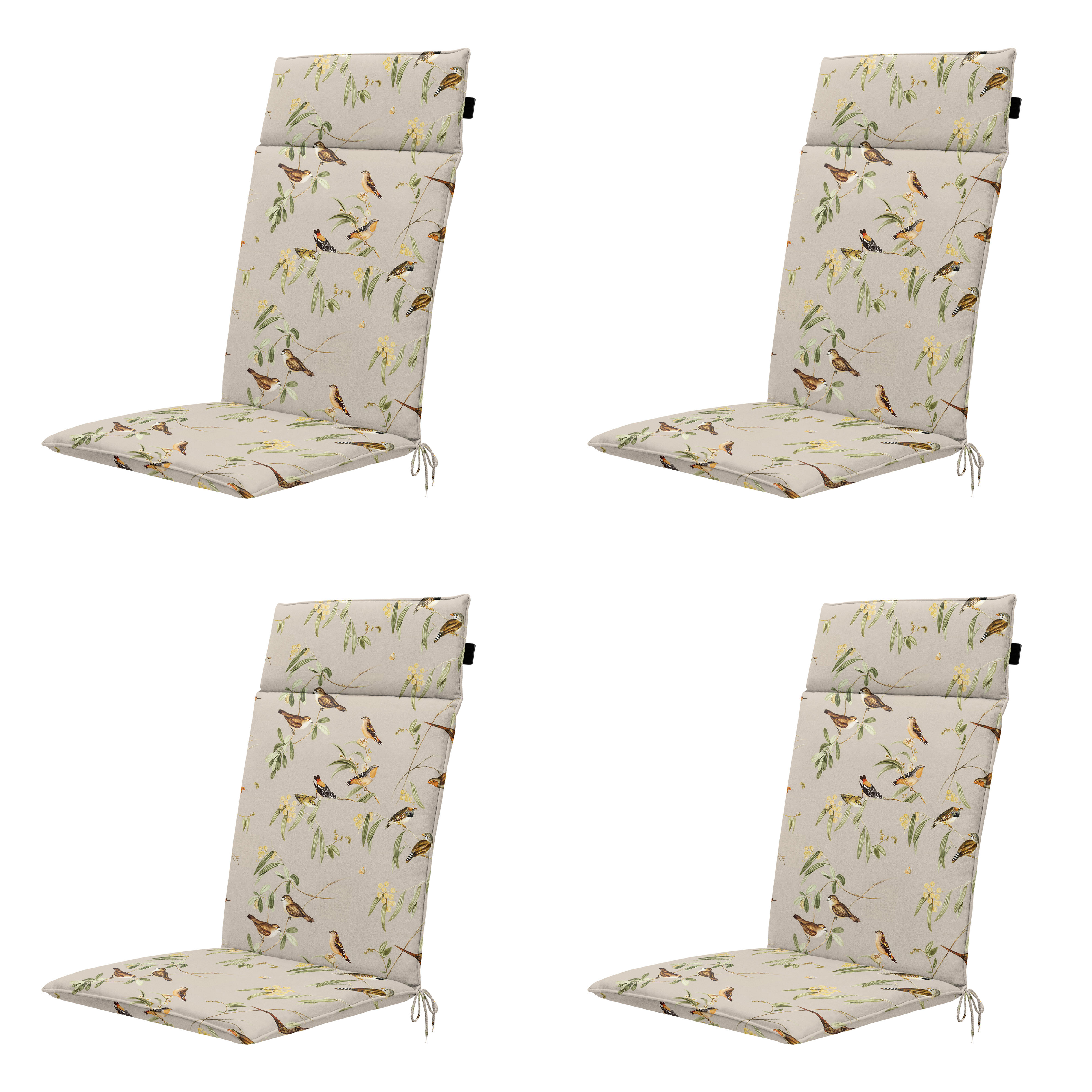 Madison tuintstoelkussen hoge rug Aria - beige - 120x50x4cm - set van 4