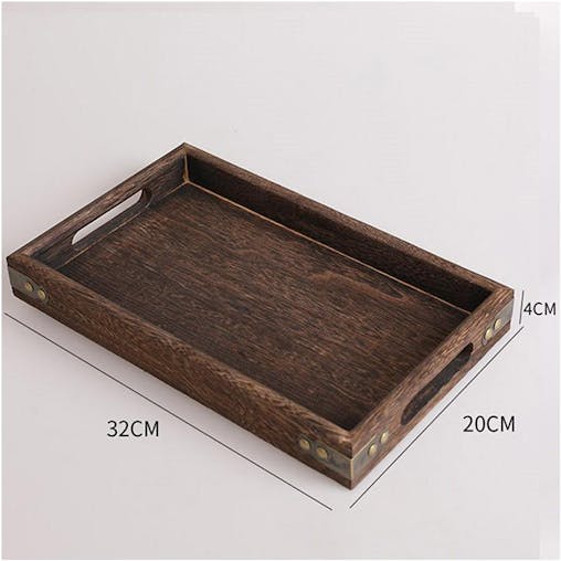 SOGA Walnut Rectangle Serving Tray Small