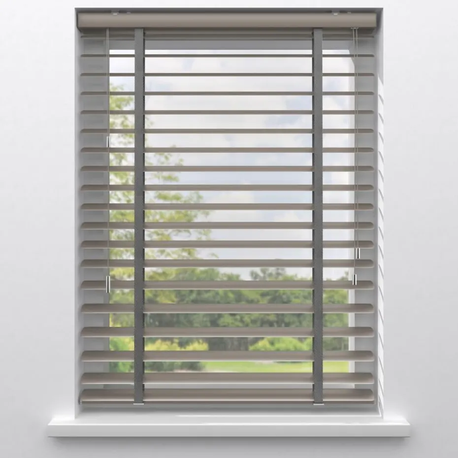 Kwantum Aluminium Jaloezieën | Houten Jaloezieën | Fenstr Aluminium Jaloezie Carlin  50mm Taupe