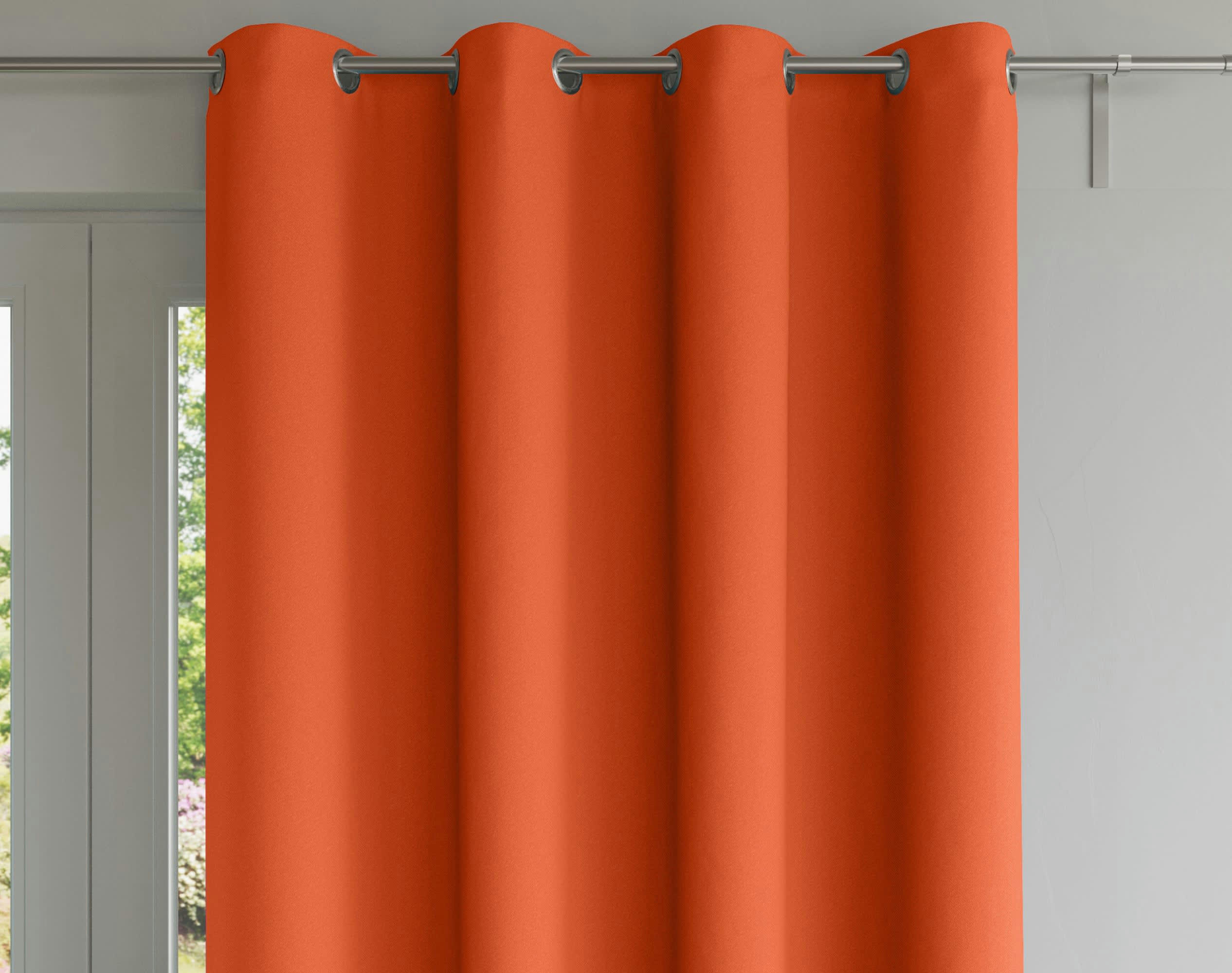 TOILE - Rideau d'extérieur 135x240 en coton orange mandarine