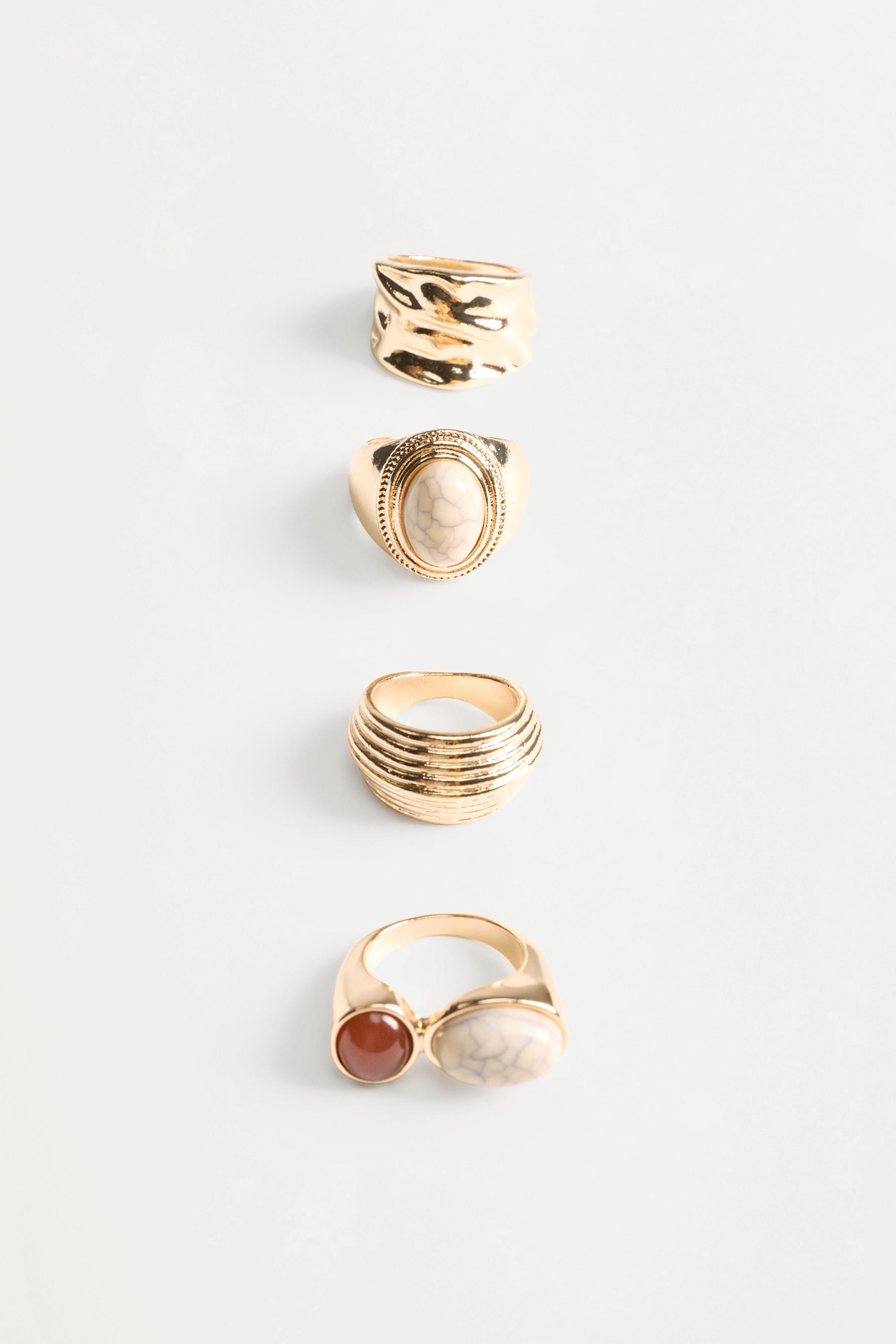 Anillos con piedras (Pack 4)