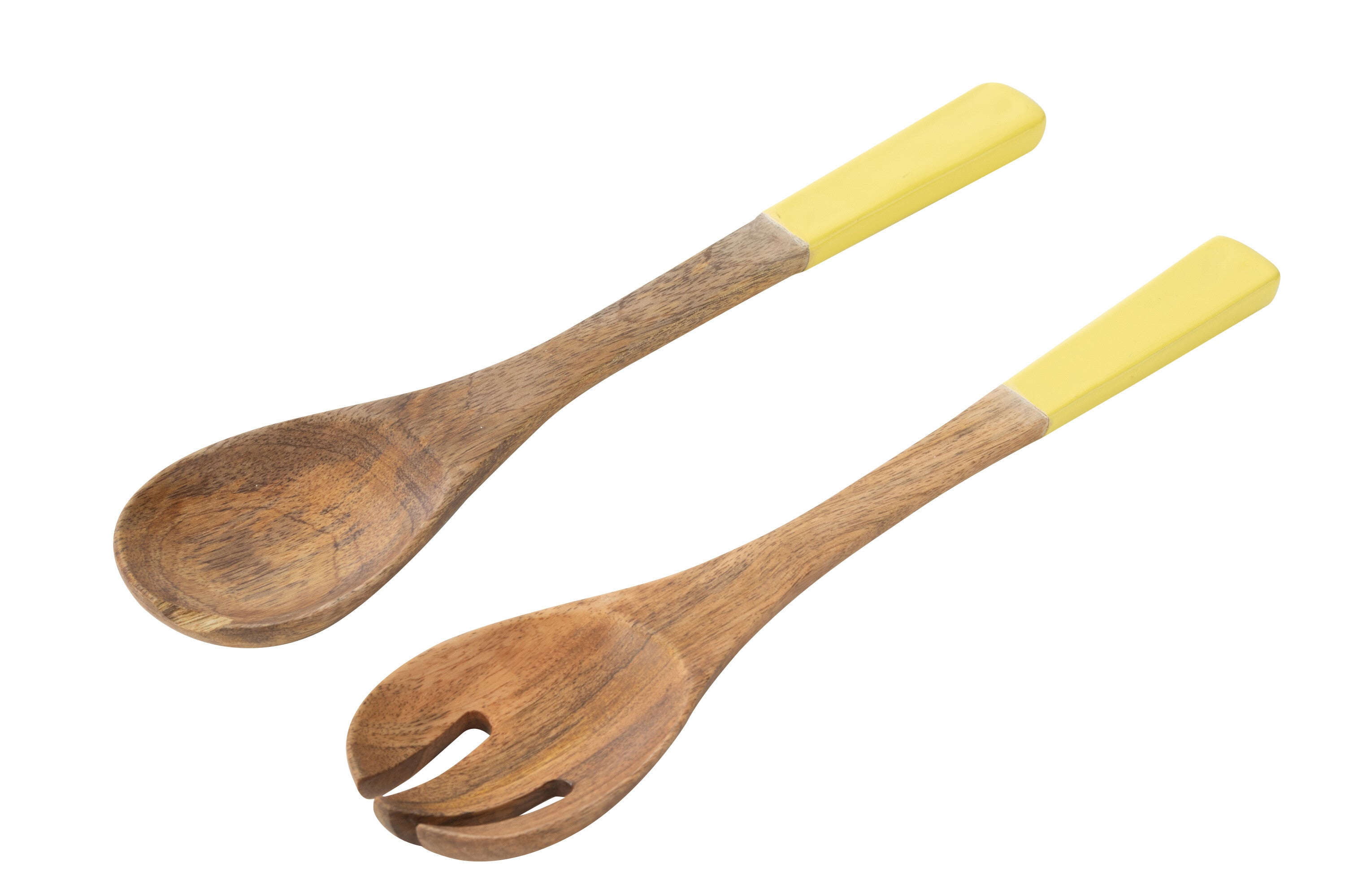 J-Line slabestek - mangohout - geel/naturel - 2 stuks