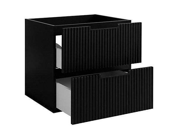 Meuble de salle de bains, noir / chêne Craft, 140 (2 x 60   20) x 58,6 x 46 cm