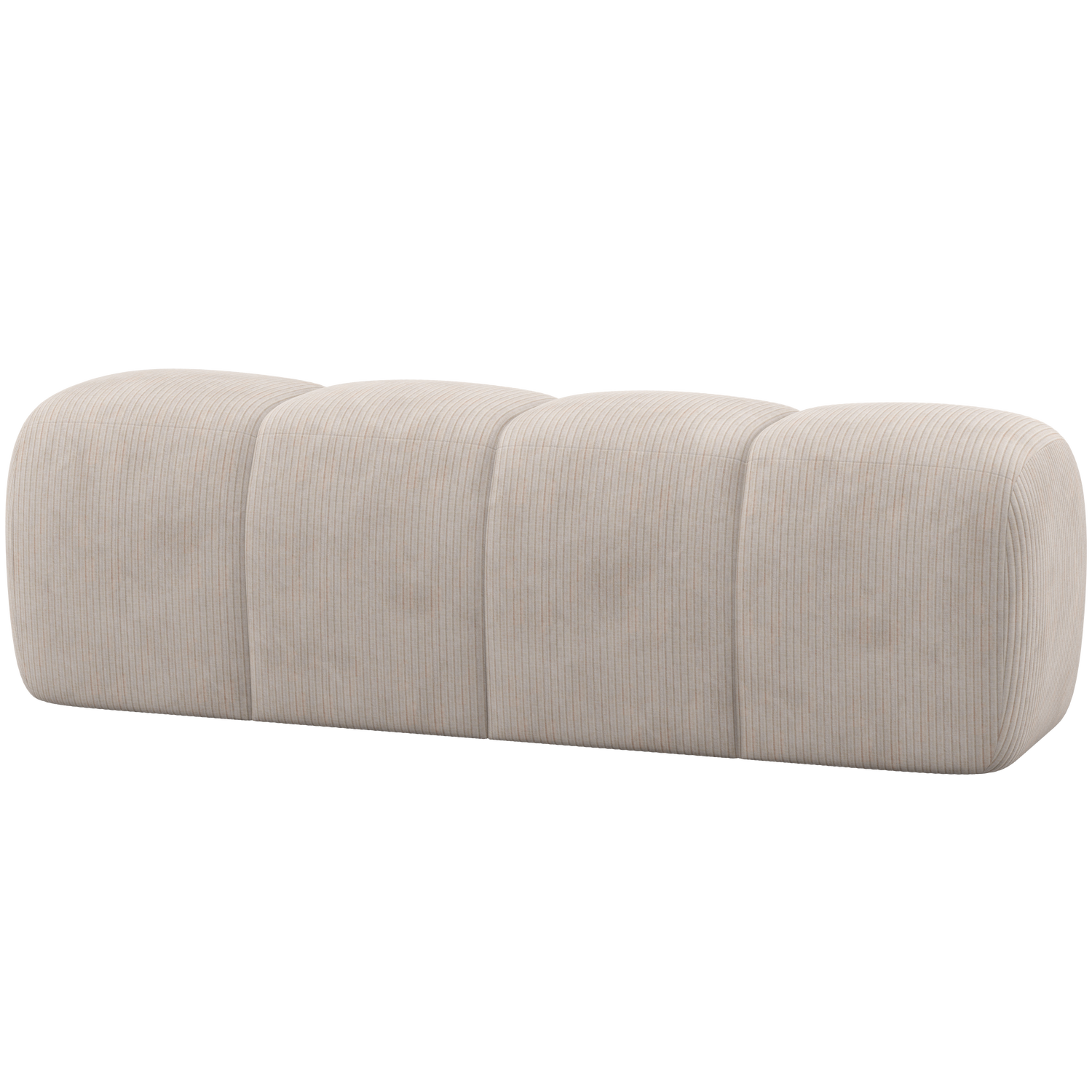 WOOOD eetbankje 164 cm Mojo - Ribstof - Ecru - 49x164x45