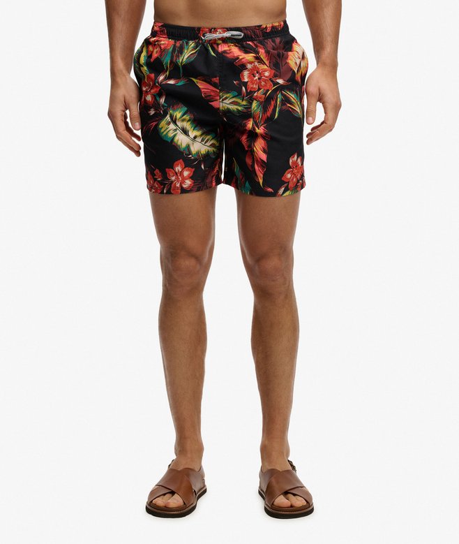 Hawaiian Print 16-inch Swim Shorts