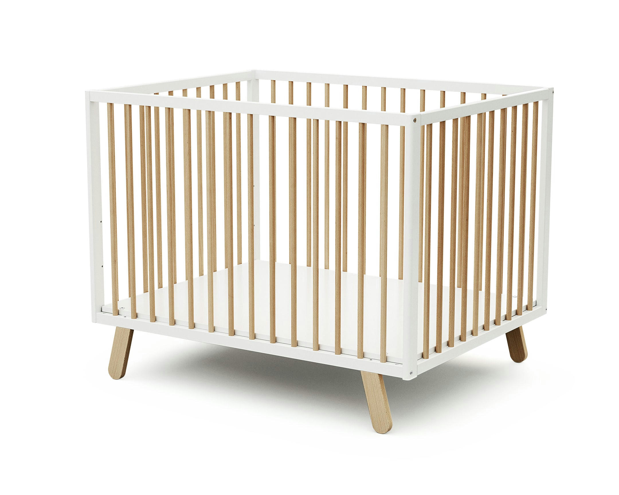 - Parc fixe 80x100cm blanc et hêtre verni