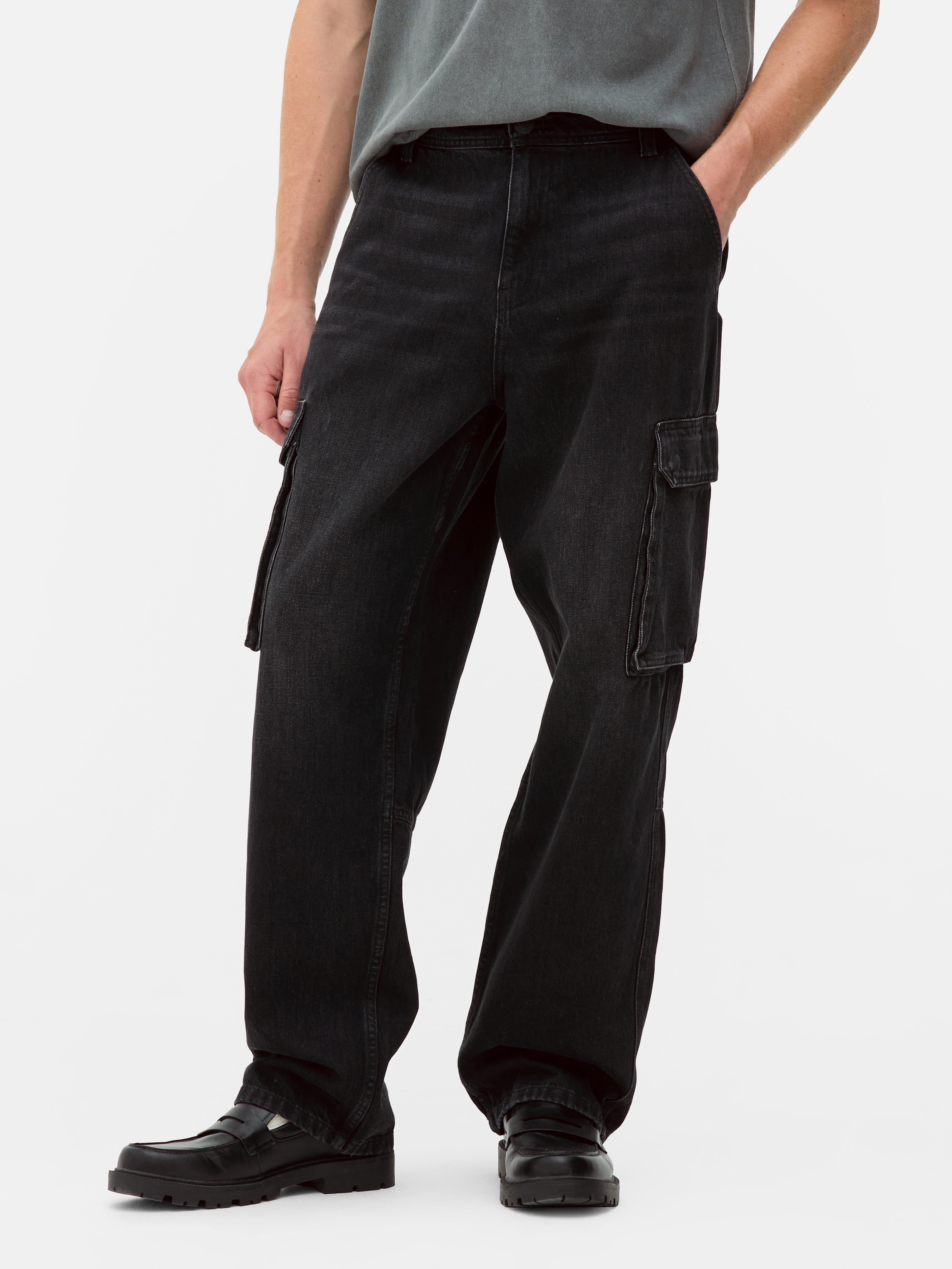 Mid-Rise Loose Cargo Jeans
