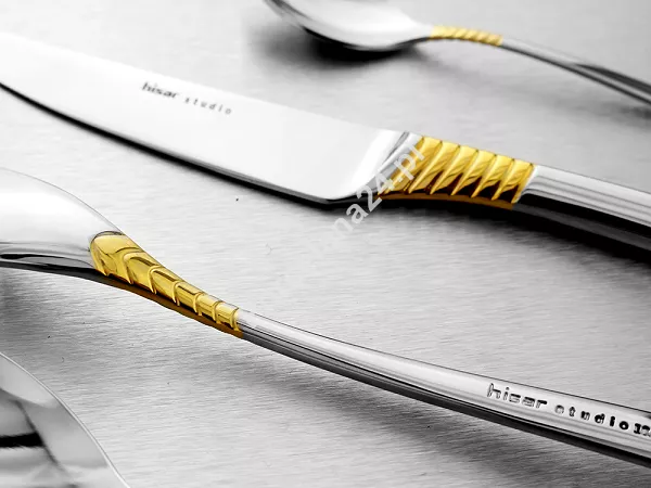 Komplet sztućców 24 cz. na 6 osób Hisar - Mamba Gold (4.0/3.0mm) złocone