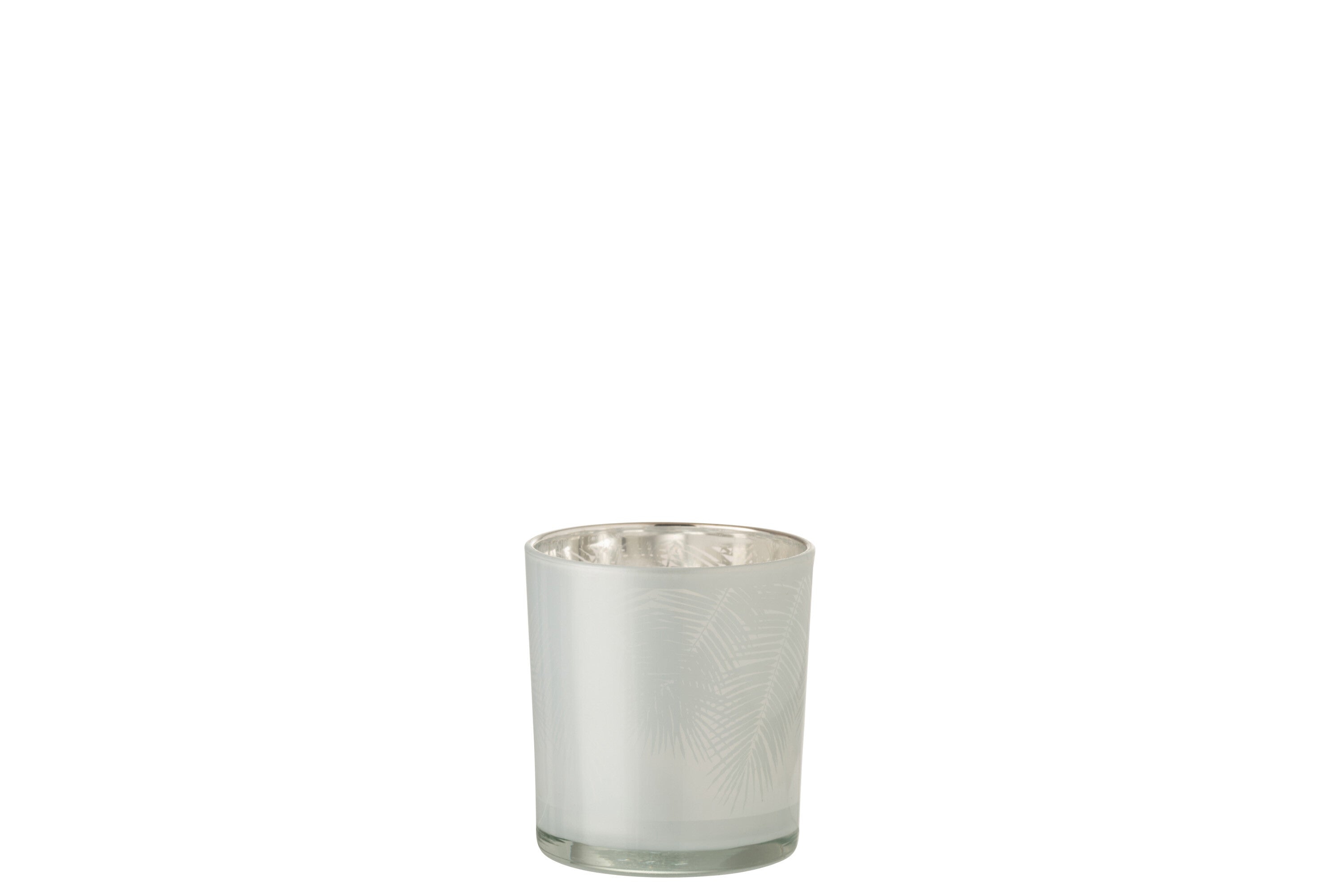 J-Line kaarshouder Blad - glas - wit - small - 6 stuks