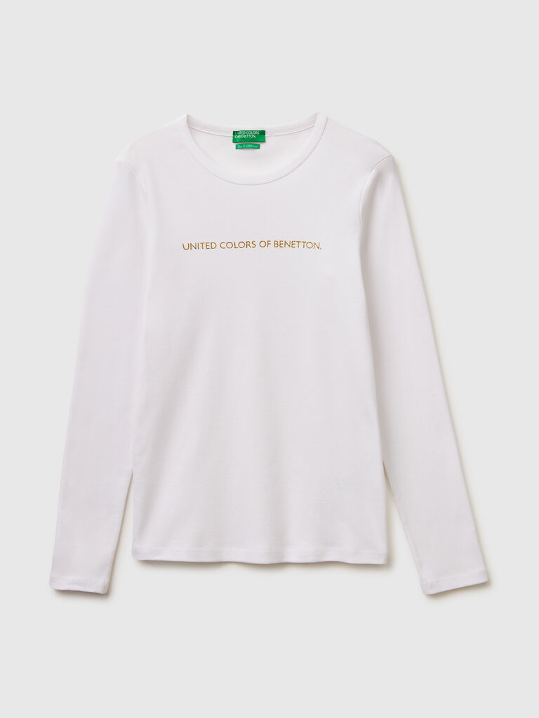 Long sleeve t-shirt with glitter logo