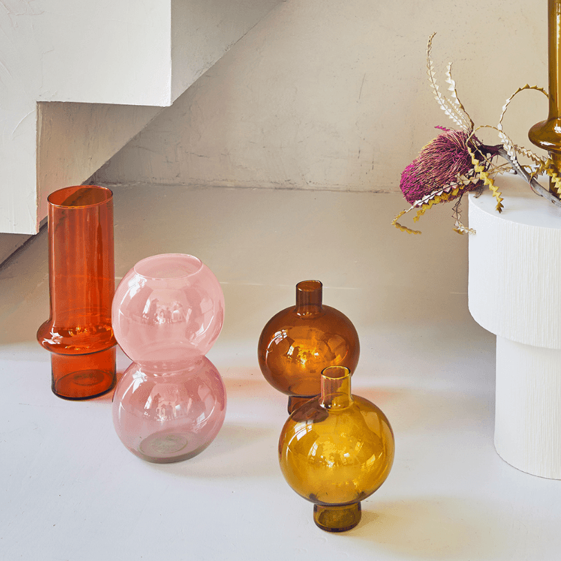 Urban Nature Culture vaas gerecycled glas Brandied Apricot - 16.2x27xcm