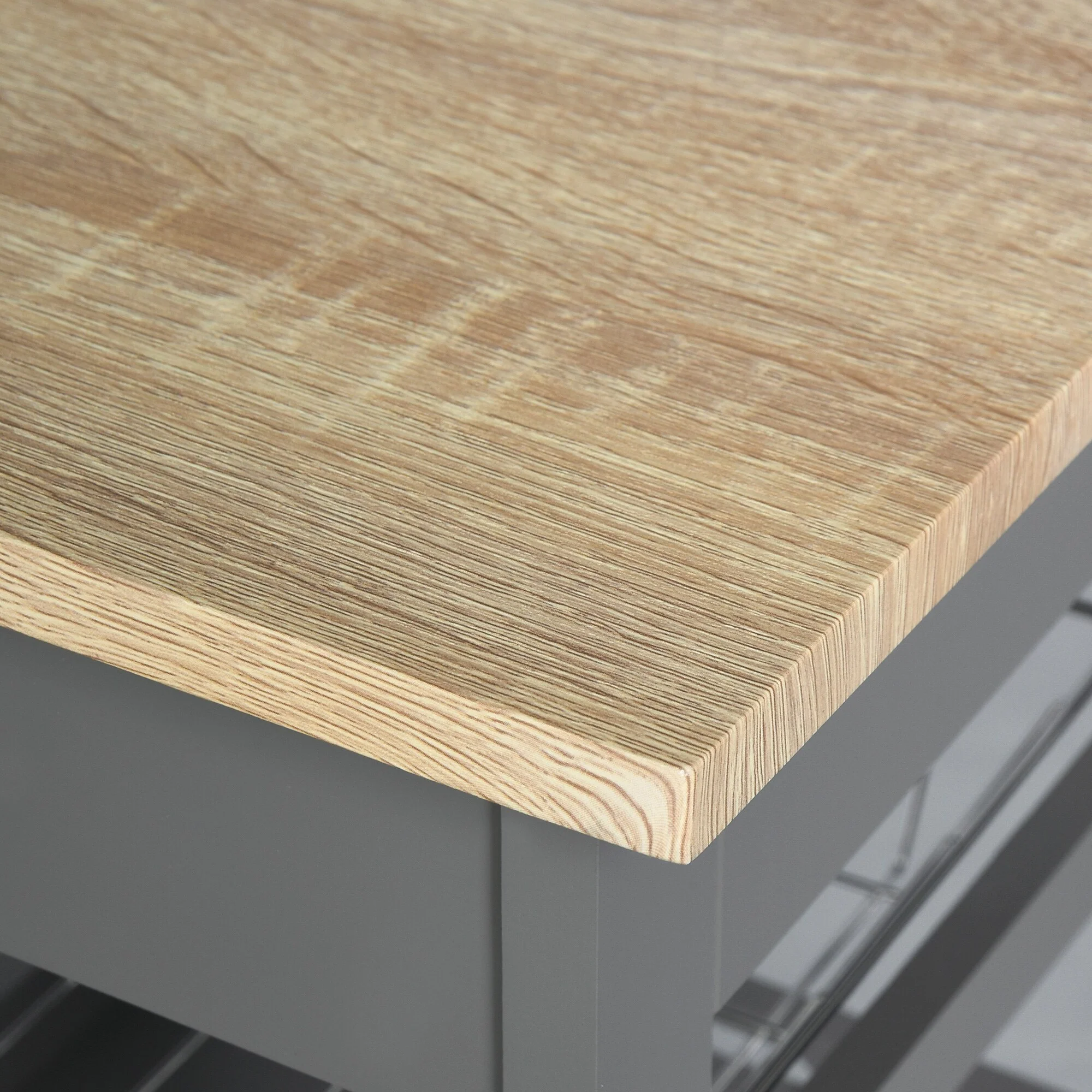 Mobile Rolling Kitchen Island Trolley Serving Cart With Underneath Drawer & Slide-Out Wire Storage Basket(no include stool)