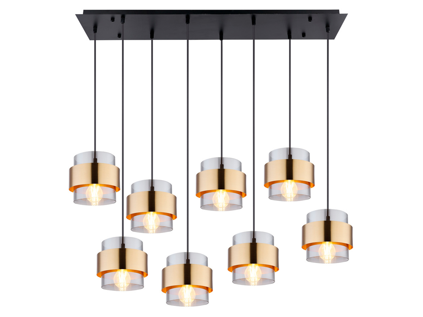 Lampa wisząca Milley 8-punktowa szklana transparentna