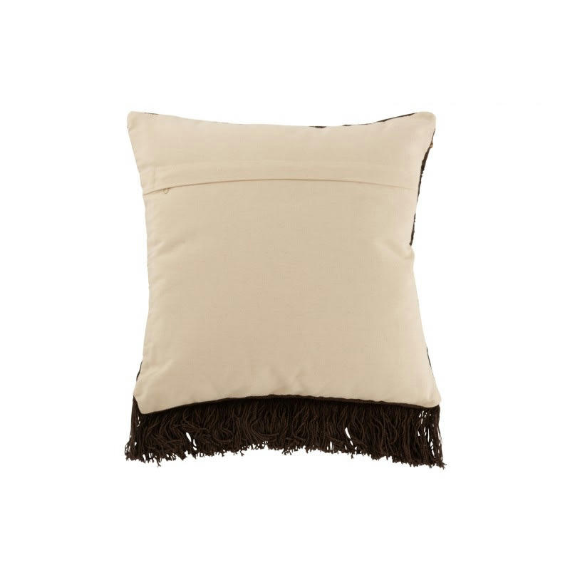 ETHNIQUE - Coussin coton marron/noir/beige 45x45