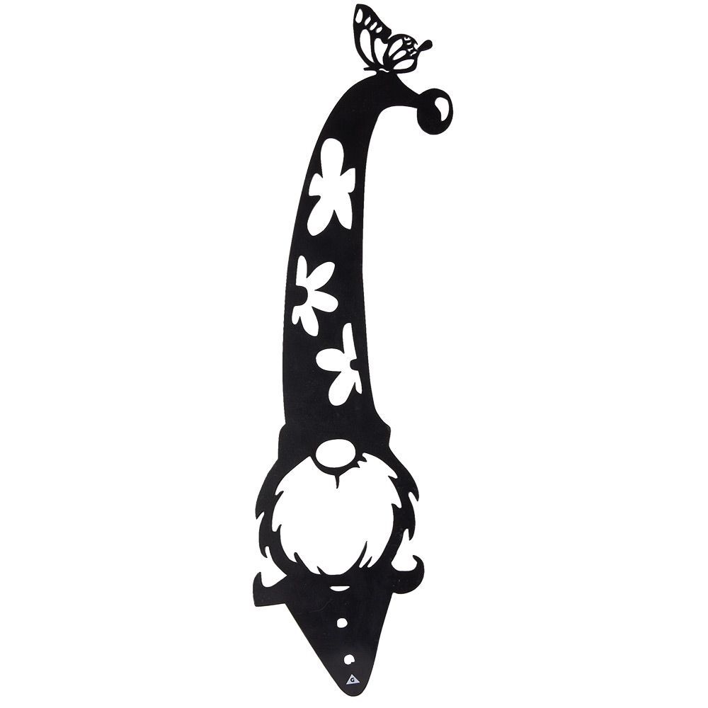 Nain de jardin en métal ajouré noir à planter H50cm