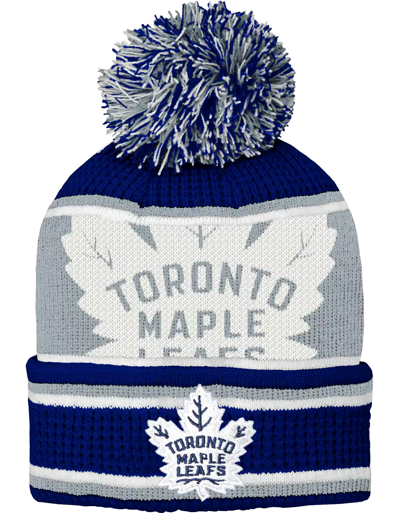 NHL Toronto Maple Leafs Grinder Cuffed Pom Knit Hockey Toque, Youth
