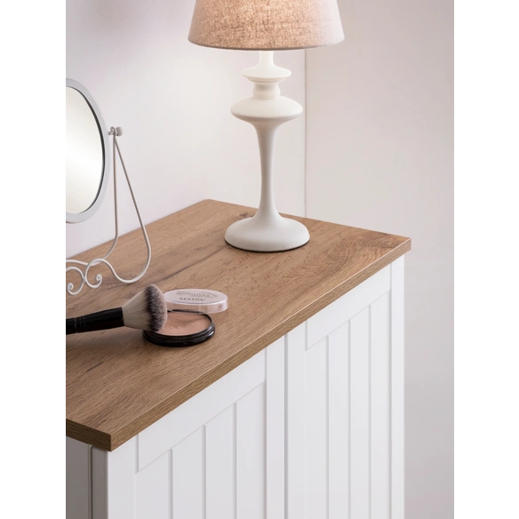 Highboard »Jelda«, BxHxL: 32,6 x 116,9 x 59,8 cm, weiß, Holzwerkstoff melaminbeschichtet
