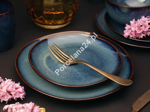 Komplet talerzy na 6 osób (18 el.) Altom Design - Reactive Navy Blue