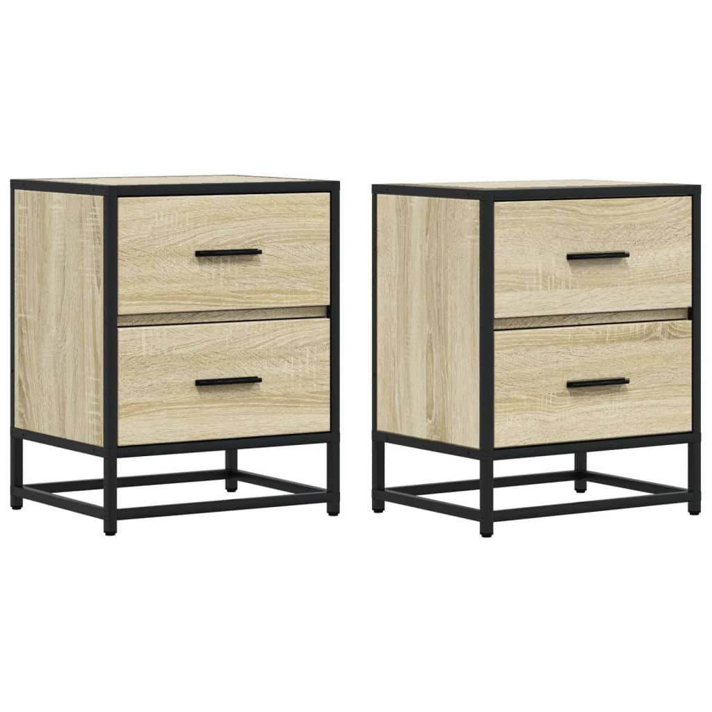 2x Szafka Nocna Stolik Komoda Brązowa z Szufladą Do Sypialni 40x31x50 cm