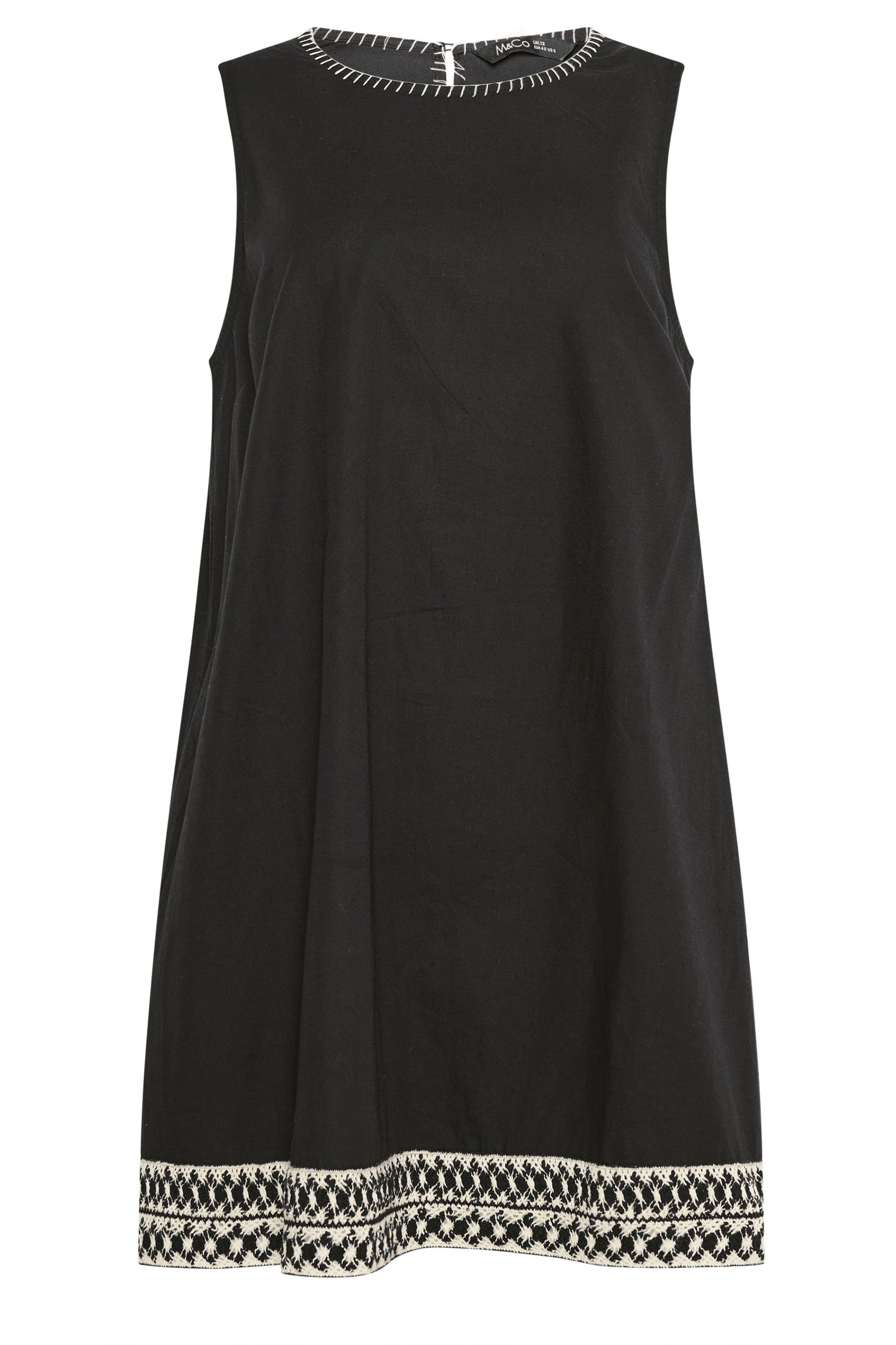 M&Co Contrast Trim Cotton Shift Dress