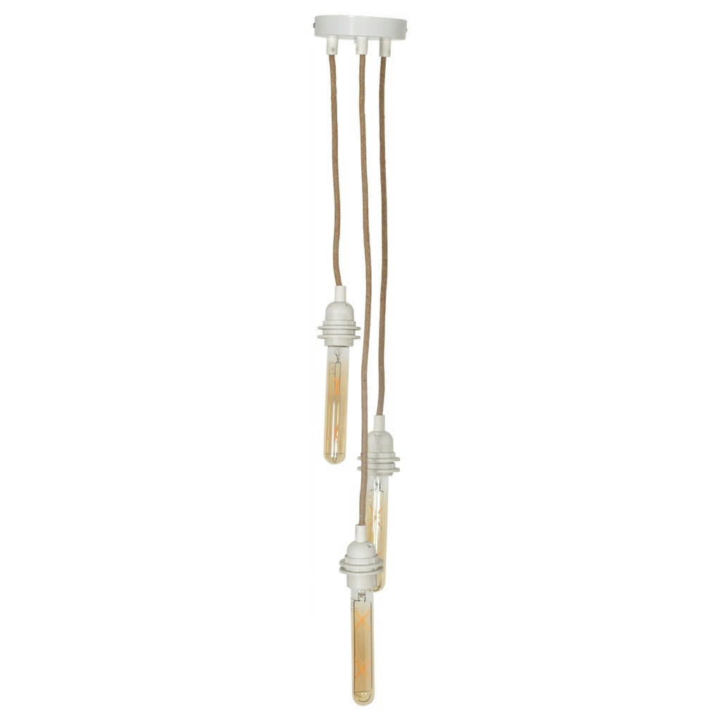 - Suspension 3 cordes douille blanche D12cm