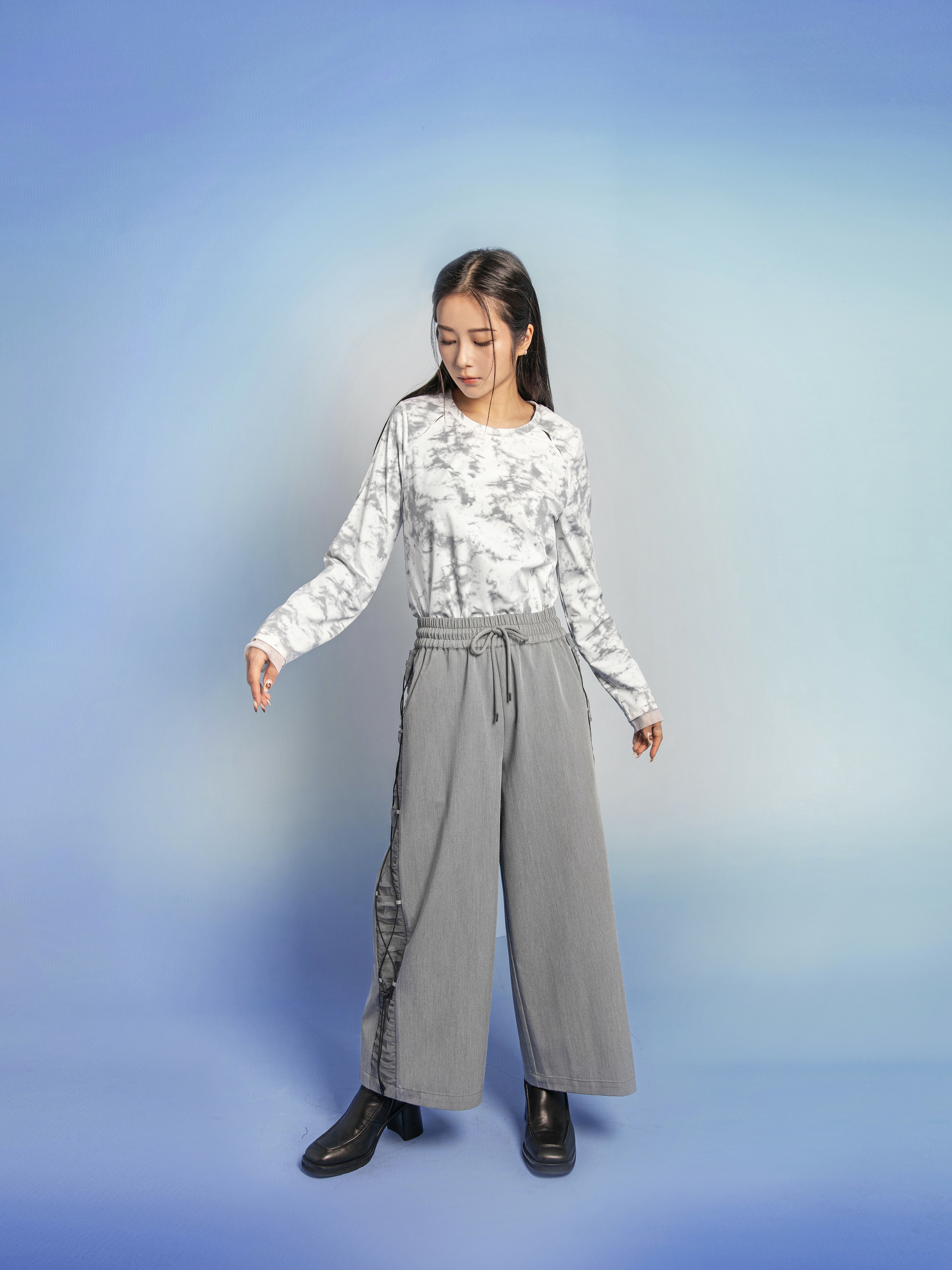 Tie-detail track pants - 25SRB020D