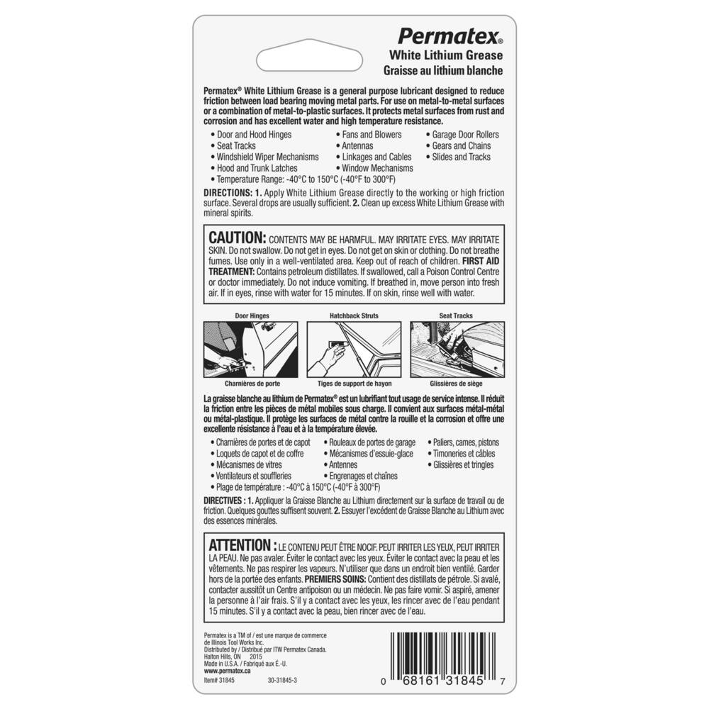 Permatex White Lithium Grease, 44-mL