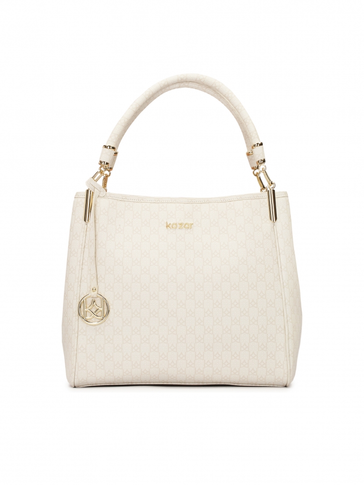 Large urban shoulder bag with key ring