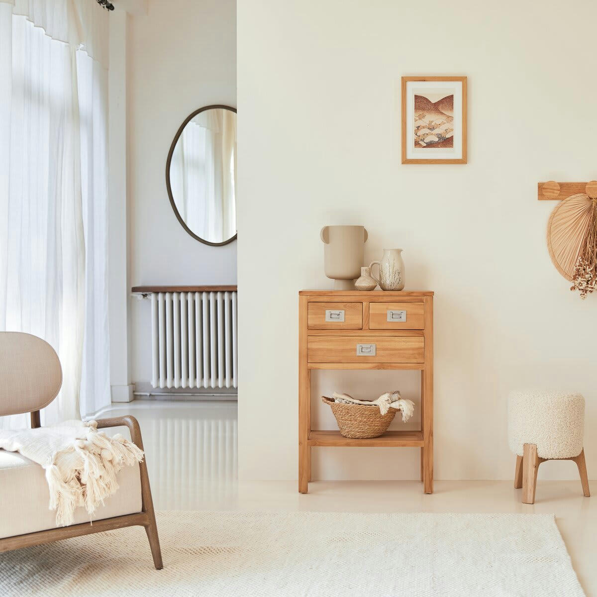 COFFEE TEK - Console en teck massif