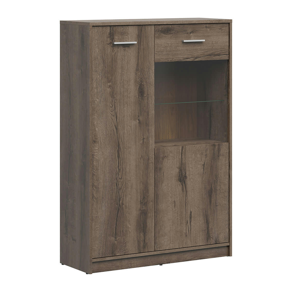 - Vaisselier 2 portes stratifiés naturel foncé